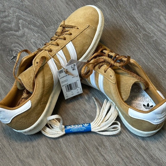 adidas Other - Adidas Men's Campus 80s Tan ‘Mesa’ & White Shoes - Size 8.5 - NWT!